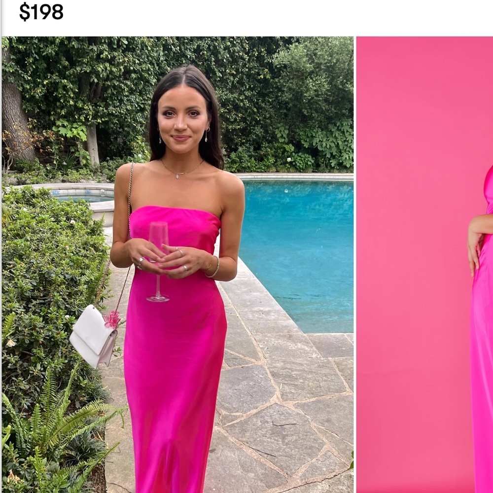 Show Me Your MuMu Vibrant Pink Strapless Dress